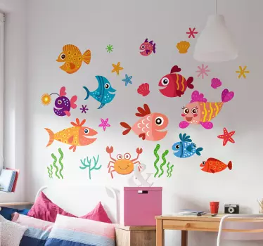 Adesivo per bambini con pesci - TenStickers