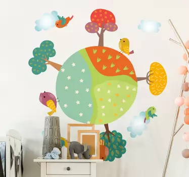 Adesivo per bambini concetto di albero colorato - TenStickers