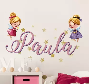 Adesivo per bambini design del nome fatato personalizzato - TenStickers