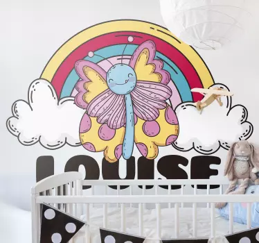 Adesivo cameretta neonato disegno di farfalla stravagante - TenStickers