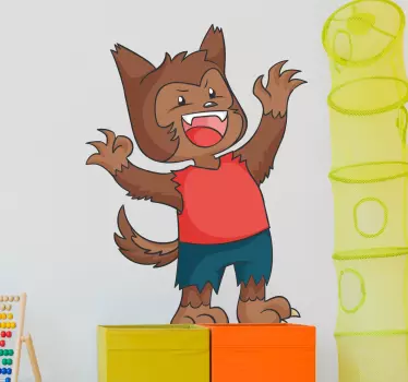 Adesivo per bambini disegno uomo lupo - TenStickers