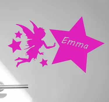 Adesivo per bambini fata magica con stella - TenStickers