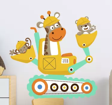 Adesivo per bambini giraffe con amici - TenStickers