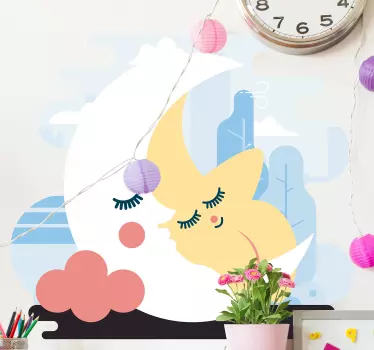 Adesivo per bambini luna e stella - TenStickers