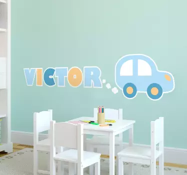 Adesivo per bambini macchina personalizzabile - TenStickers