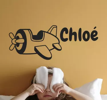 Adesivo per bambini nome personalizzato dell'aereo - TenStickers