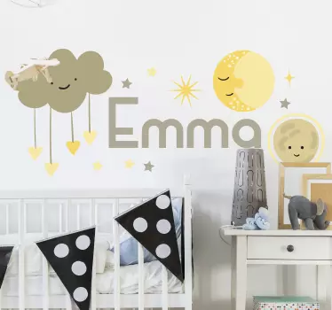 Adesivo per bambini nuvole e celeste - TenStickers