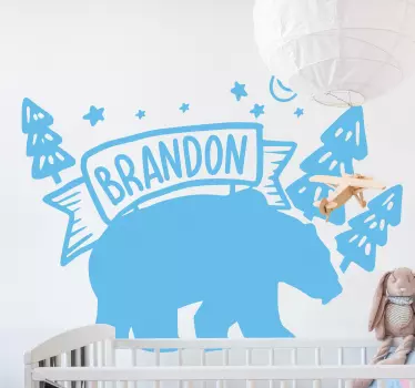Adesivo per bambini orso e alberi - TenStickers