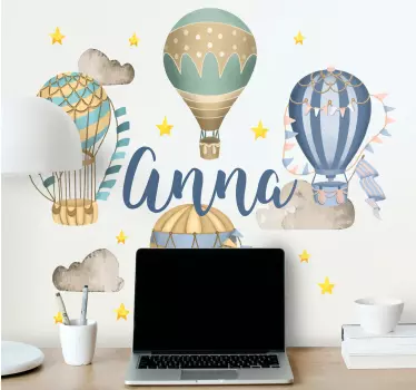 Adesivo cameretta neonato palloni volanti - TenStickers