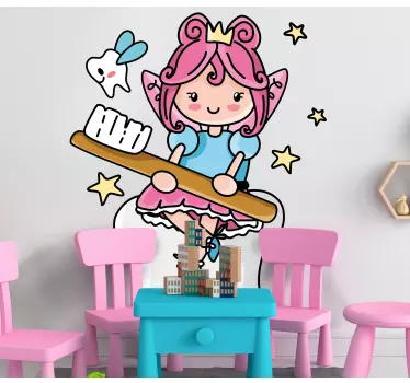 Adesivo per bambini personaggio della fatina dei denti - TenStickers