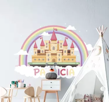 Adesivo per bambini tema castello arcobaleno - TenStickers