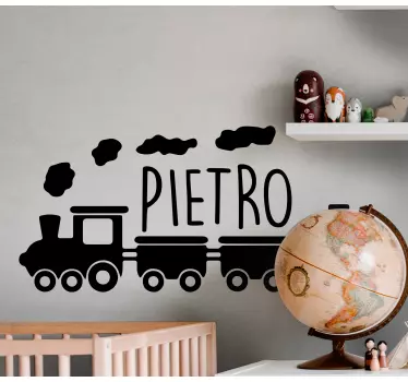 Adesivo per bambini treno con nome personalizzato - TenStickers