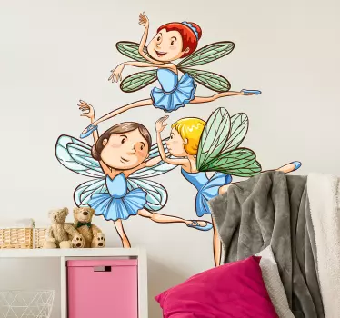 Adesivo per bambini trio di danza delle fate - TenStickers