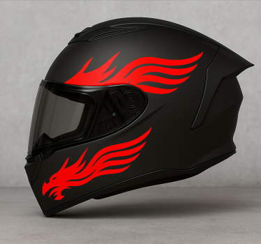 Adesivo per moto ali di drago infuocate - TenStickers
