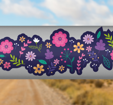 Adesivo per bici con bordo floreale - TenStickers