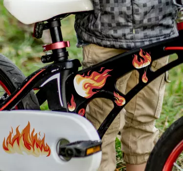 Adesivo per bici design a fiamma - TenStickers