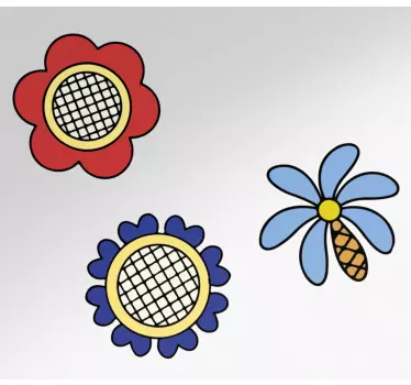 Adesivo per bici elementi floreali giocosi - TenStickers