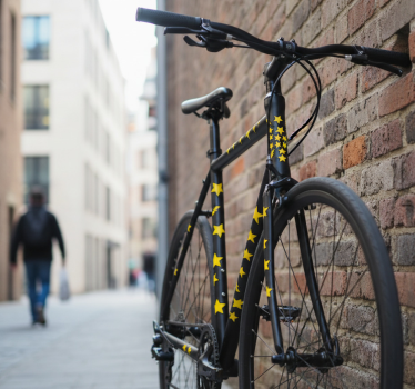 Adesivo per bici grafiche fulmine stella gialla - TenStickers