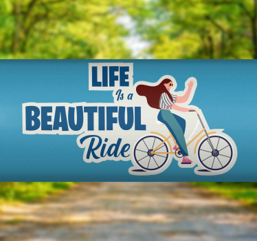 Adesivo per bici illustrazione di una bella corsa - TenStickers