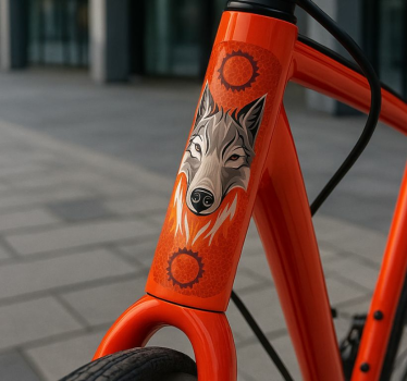 Adesivo per bici lupo arancione alpha - TenStickers