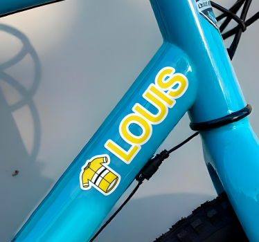 Adesivo bici maglia da ciclismo gialla personalizzata - TenStickers