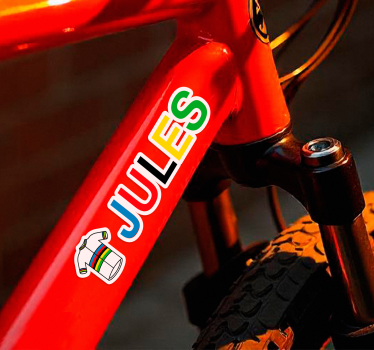 Adesivo bici maglia da ciclista campione del mondo - TenStickers