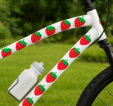 Adesivo per bici motivo fragola - TenStickers
