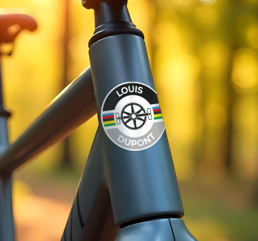 Adesivo bici nome con strisce circolari - TenStickers