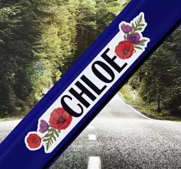 Adesivo per bici nome floreale personalizzabile qui - TenStickers