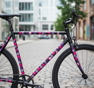 Adesivo per bici pois viola e rosa - TenStickers