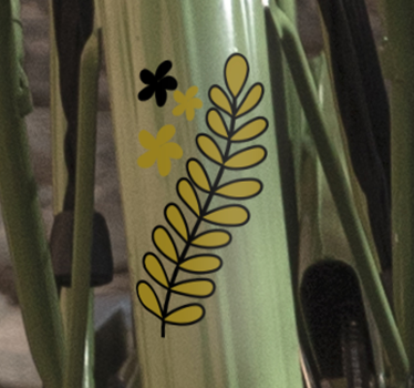 Adesivo per bici ramo verde floreale - TenStickers