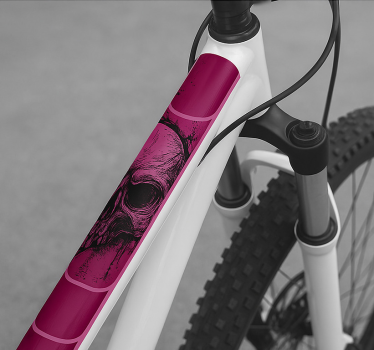 Adesivo per bici schizzo di teschio grunge - TenStickers