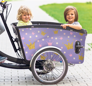 Adesivo per bici sfondo con motivo corona - TenStickers