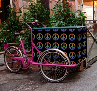 Adesivo per bici simboli di pace colorati - TenStickers