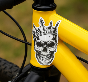 Adesivo per bici teschio bianco e nero - TenStickers