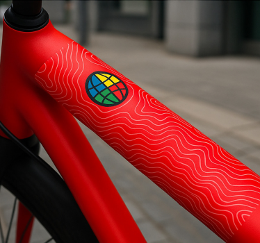 Adesivo per bici topografia del mondo - TenStickers