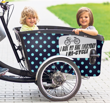 Adesivo per bici vado in bici ogni giorno - TenStickers