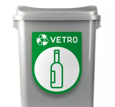 Adesivo contenitore riciclaggio del vetro - TenStickers