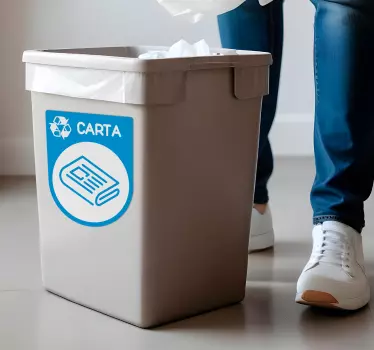 Adesivo contenitore riciclaggio della carta - TenStickers