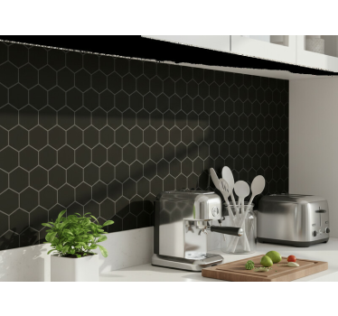 Adesivo per cucina nido d'ape nero opaco - TenStickers