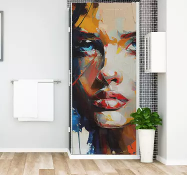 Adesivo per box doccia pittura colorata per il viso - TenStickers