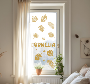 Adesivo per finestra fiori e piante tropicali - TenStickers