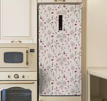 Adesivo per frigo accento floreale per la cucina - TenStickers