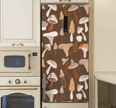 Adesivo per frigo arte con motivo a fungo - TenStickers