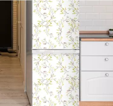 Adesivo per frigo avvolgente floreale - TenStickers