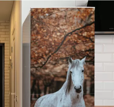 Adesivo per frigo cavallo bianco regale - TenStickers