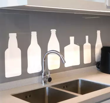 Adesivo per frigo collezione silhouette bottiglia - TenStickers