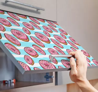 Adesivo per frigo con motivo di ciambelle giocose - TenStickers
