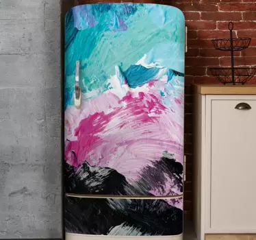 Adesivo per frigo vivaci tratti astratti - TenStickers