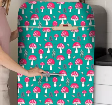 Adesivo per frigo copertina con motivo a fungo - TenStickers